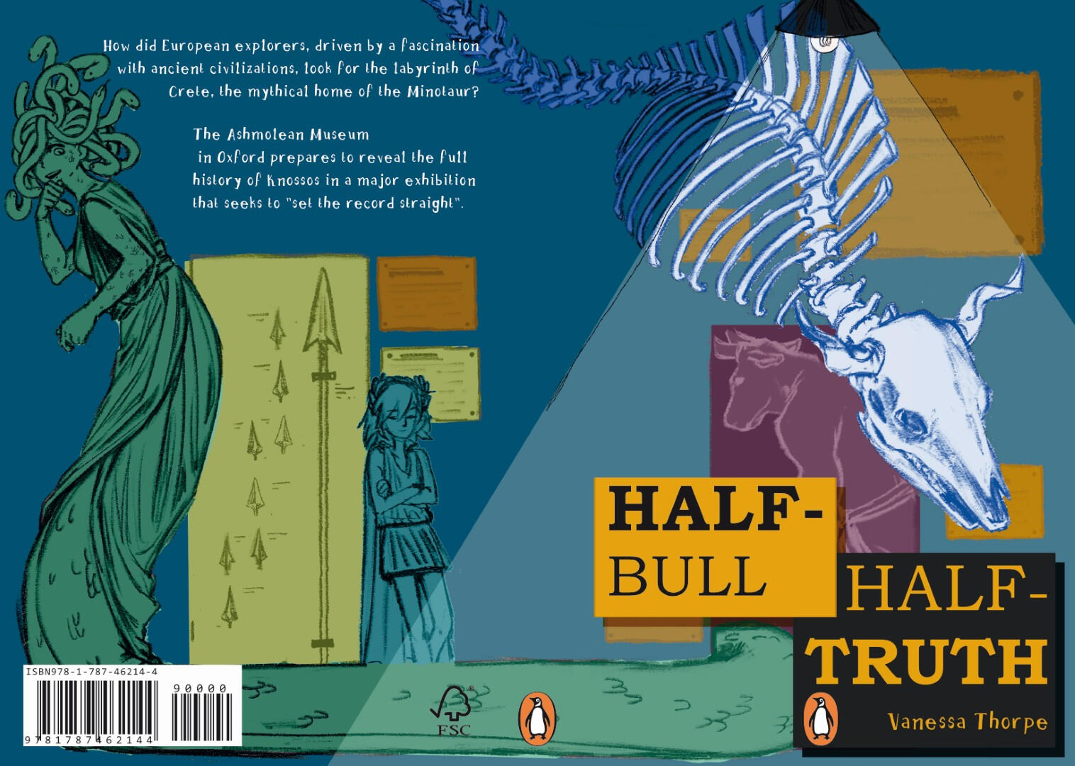 A closer look at the cover. The story follows a minotaur connecting with people throughout the ages in a museum, along with other characters from Greek mythology.